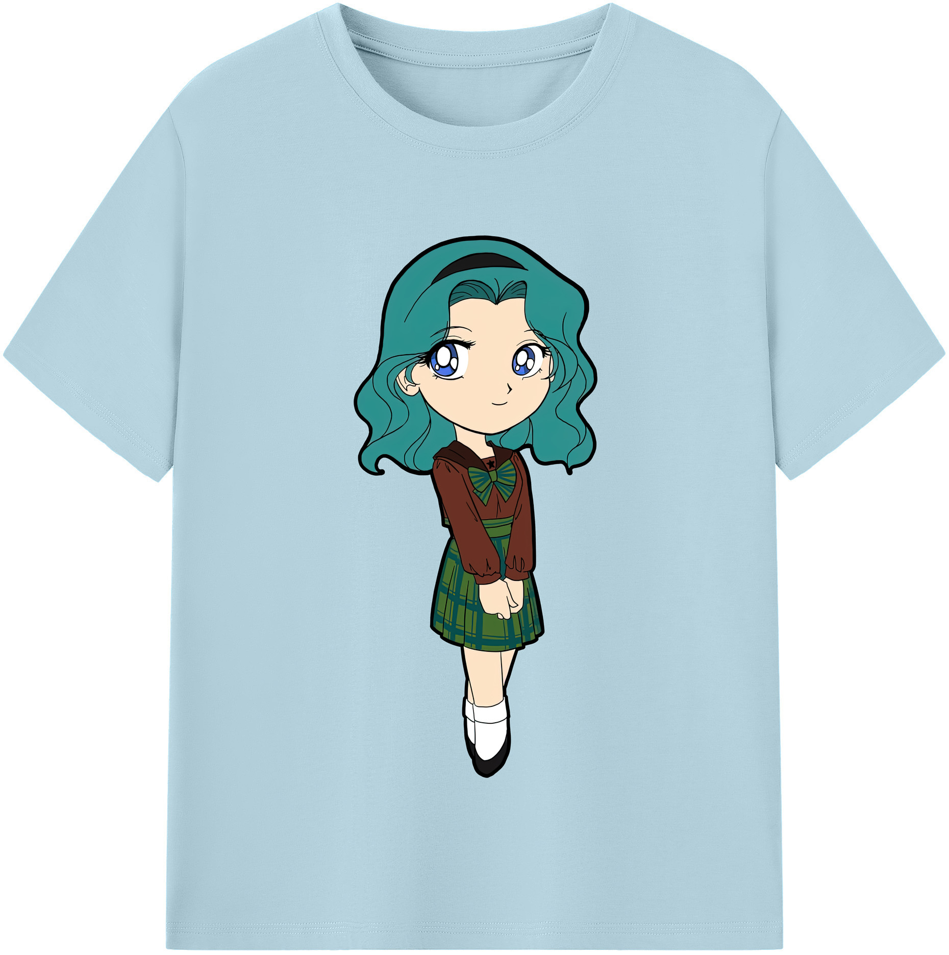 （画像用） 美少女戦士セーラームーン 海王 みちる（かいおう みちる） Sailor Moon Kaiou Michiru 綿100％半袖Tシャツ（フロントプリント）